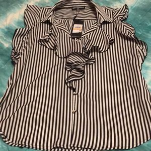Karl Lagerfeld black/white striped blouse small